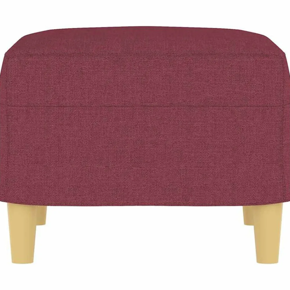 vidaXL Otomanas-Reposapiés de tela rojo tinto 60x50x41 cm