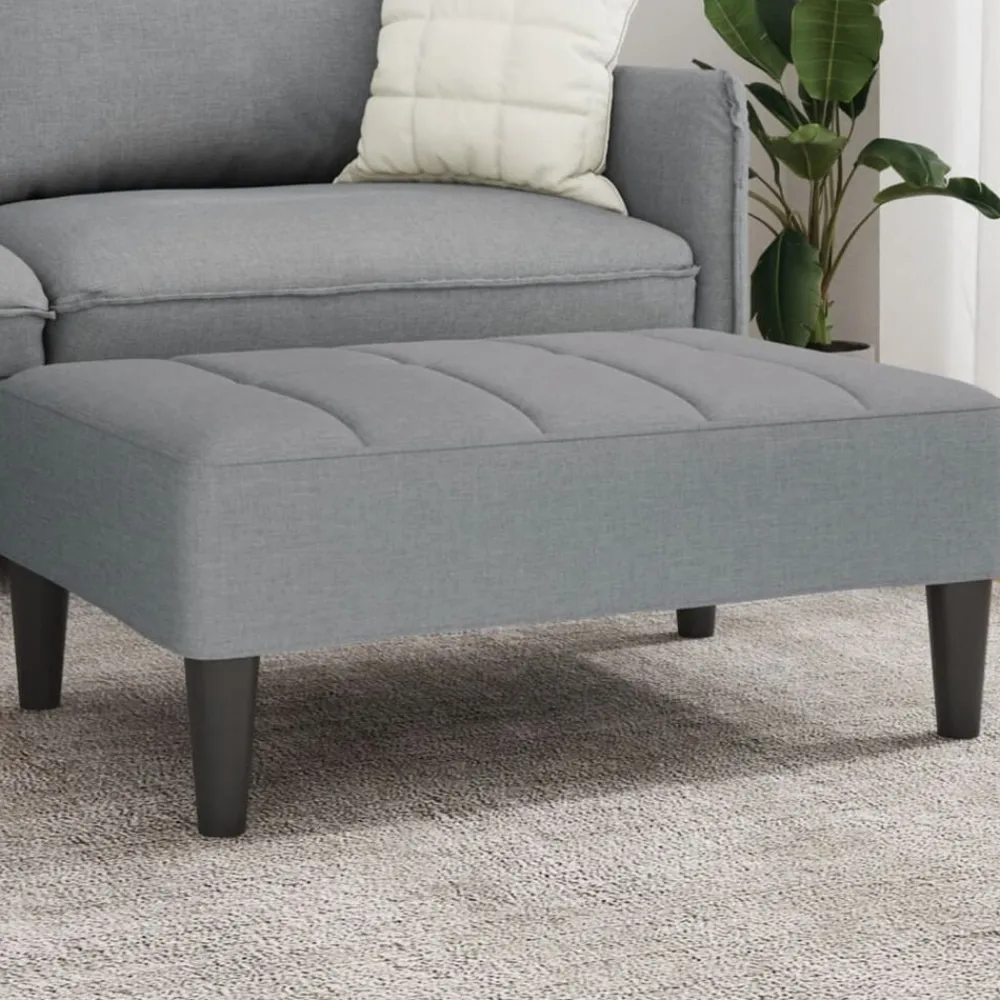vidaXL Reposapiés de tela 77x55x31 cm Gris claro Online