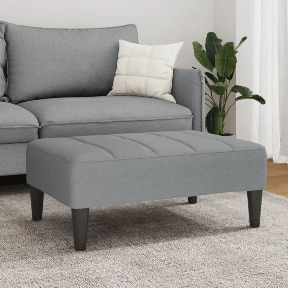 vidaXL Reposapiés de tela 77x55x31 cm Gris claro Online