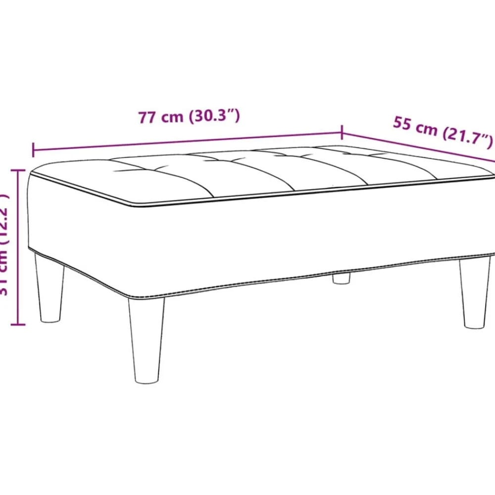 vidaXL Reposapiés de tela 77x55x31 cm Gris claro Online