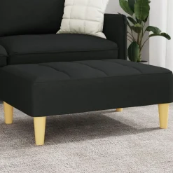 vidaXL Reposapiés de tela 77x55x31 cm Negro