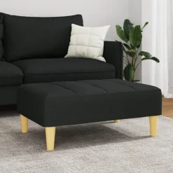 vidaXL Reposapiés de tela 77x55x31 cm Negro