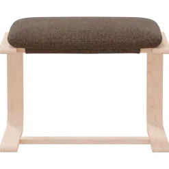 vidaXL Reposapiés de tela marrón oscuro 51x41x40 cm Marrón oscuro Outlet
