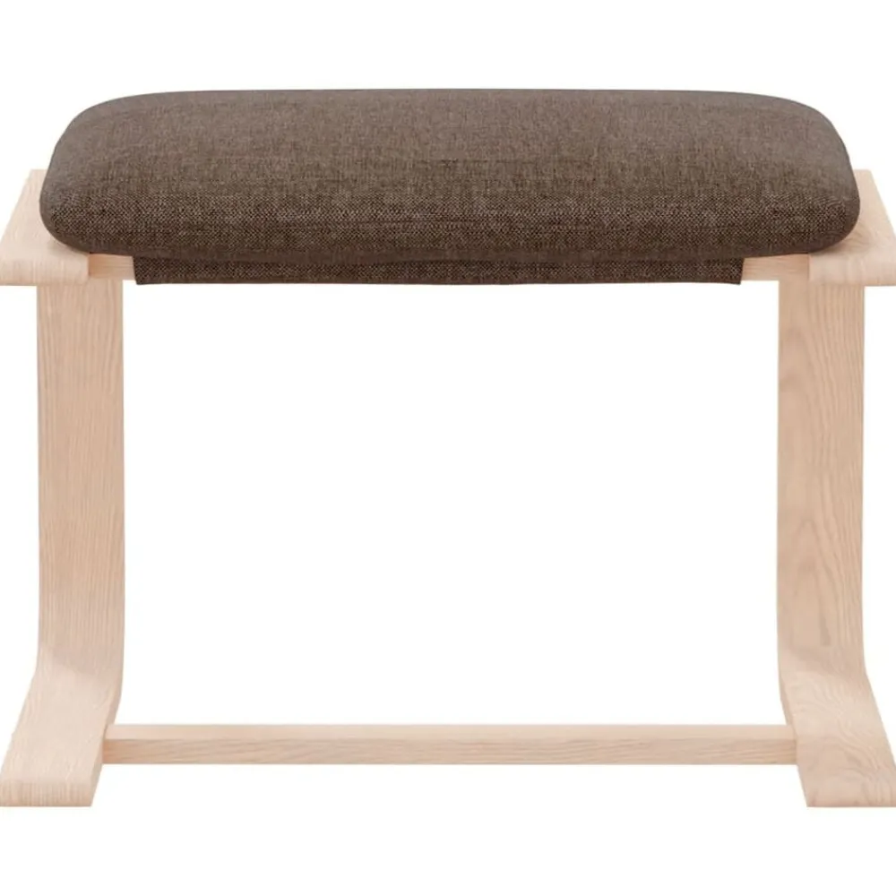vidaXL Reposapiés de tela marrón oscuro 51x41x40 cm Marrón oscuro Outlet