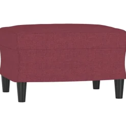 vidaXL Reposapiés de tela rojo tinto 60x50x41 cm Rojo vino tinto Outlet
