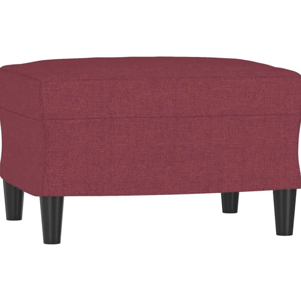 vidaXL Reposapiés de tela rojo tinto 60x50x41 cm Rojo vino tinto Outlet