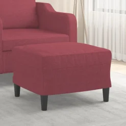 vidaXL Reposapiés de tela rojo tinto 60x50x41 cm Rojo vino tinto Outlet