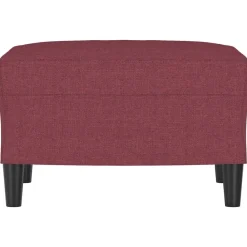 vidaXL Reposapiés de tela rojo tinto 60x50x41 cm Rojo vino tinto Outlet
