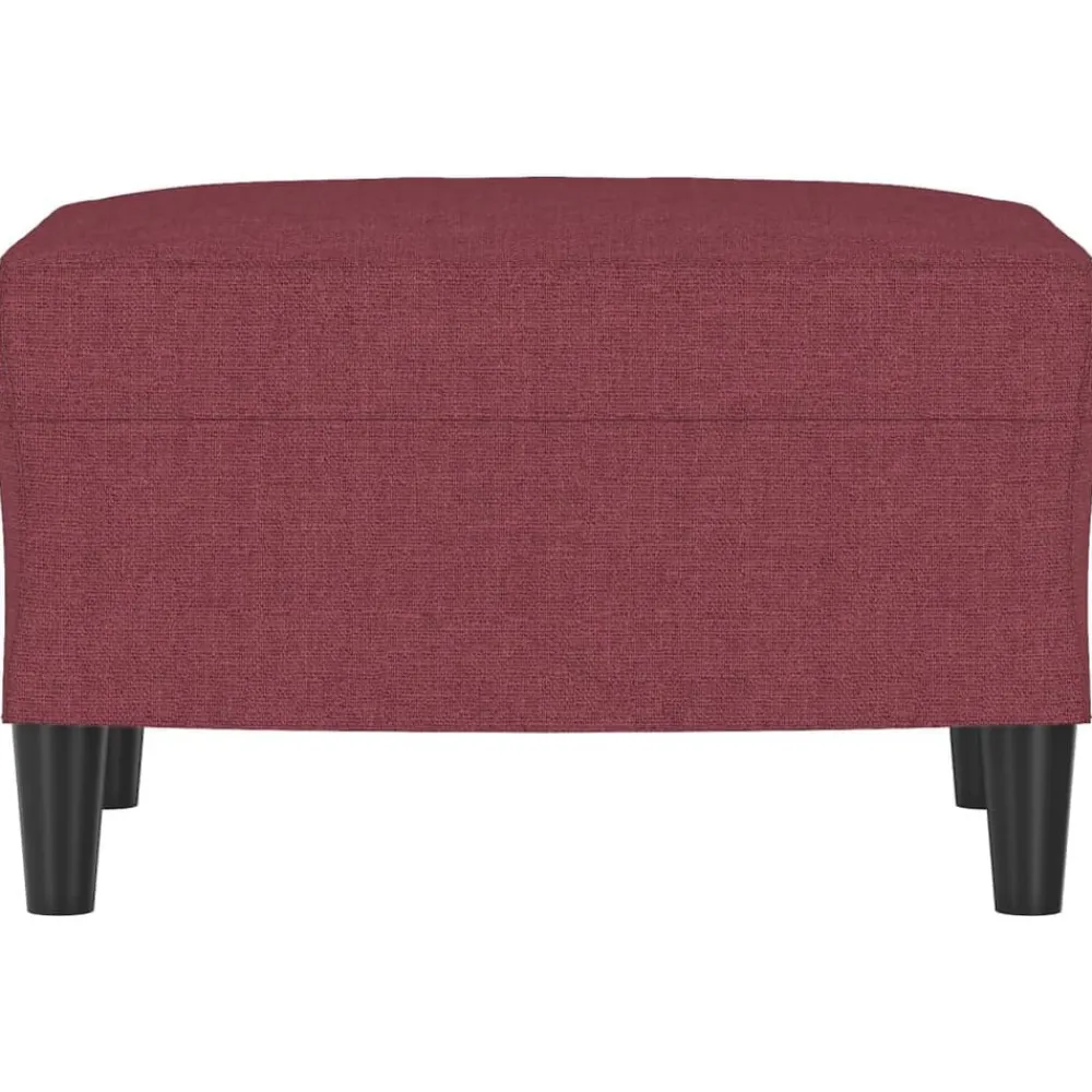 vidaXL Reposapiés de tela rojo tinto 60x50x41 cm Rojo vino tinto Outlet