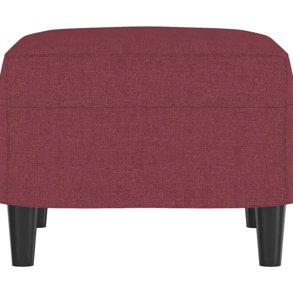 vidaXL Reposapiés de tela rojo tinto 60x50x41 cm Rojo vino tinto Outlet