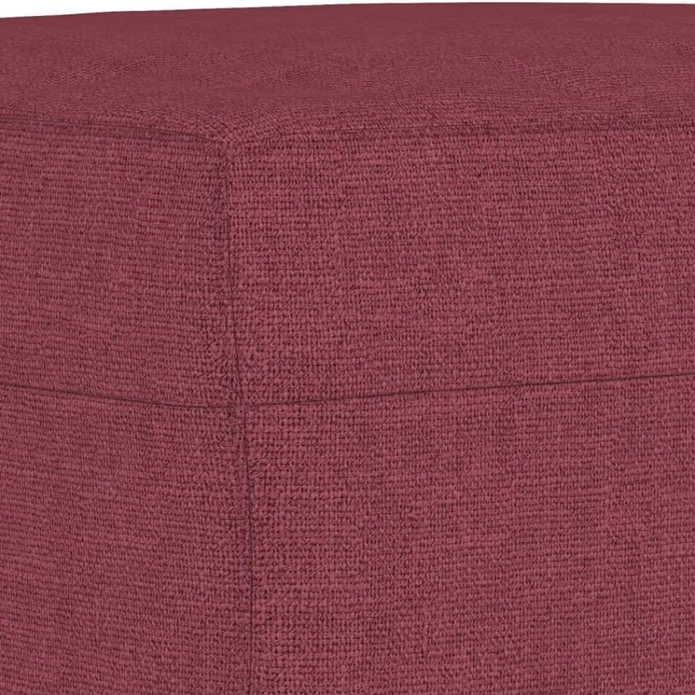 vidaXL Reposapiés de tela rojo tinto 60x50x41 cm Rojo vino tinto Outlet