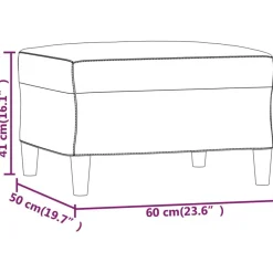 vidaXL Reposapiés de tela rojo tinto 60x50x41 cm Rojo vino tinto Outlet