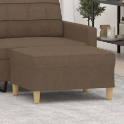 vidaXL Reposapiés de tela marrón 70x55x41 cm Marr&oacute;n Outlet