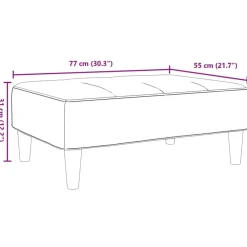 vidaXL Otomanas-Reposapiés de tela 77x55x31 cm