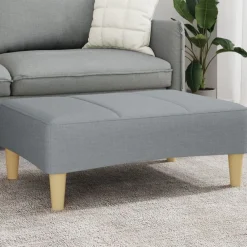 vidaXL Reposapiés de tela 77x55x31 cm Gris claro Discount