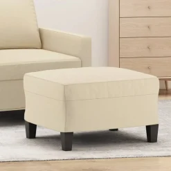 vidaXL Reposapiés de tela 60x50x41 cm Crema Online