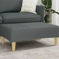 vidaXL Reposapiés de tela 77x55x31 cm Gris oscuro Online