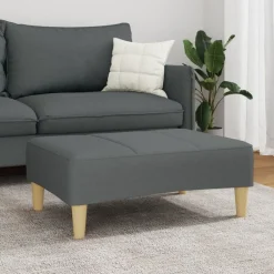 vidaXL Reposapiés de tela 77x55x31 cm Gris oscuro Online