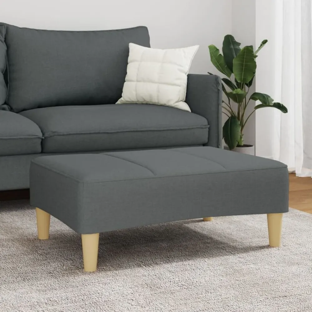 vidaXL Reposapiés de tela 77x55x31 cm Gris oscuro Online