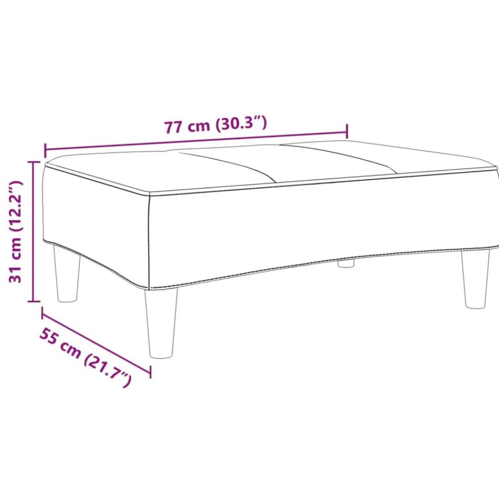 vidaXL Reposapiés de tela 77x55x31 cm Gris oscuro Online