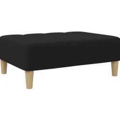vidaXL Reposapiés de tela 77x55x31 cm Negro Clearance