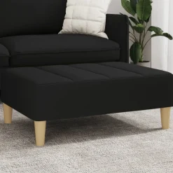 vidaXL Reposapiés de tela 77x55x31 cm Negro Clearance