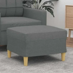 vidaXL Reposapiés de tela 60x50x41 cm Gris oscuro