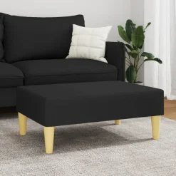 vidaXL Reposapiés de tela 77x55x31 cm Negro Online