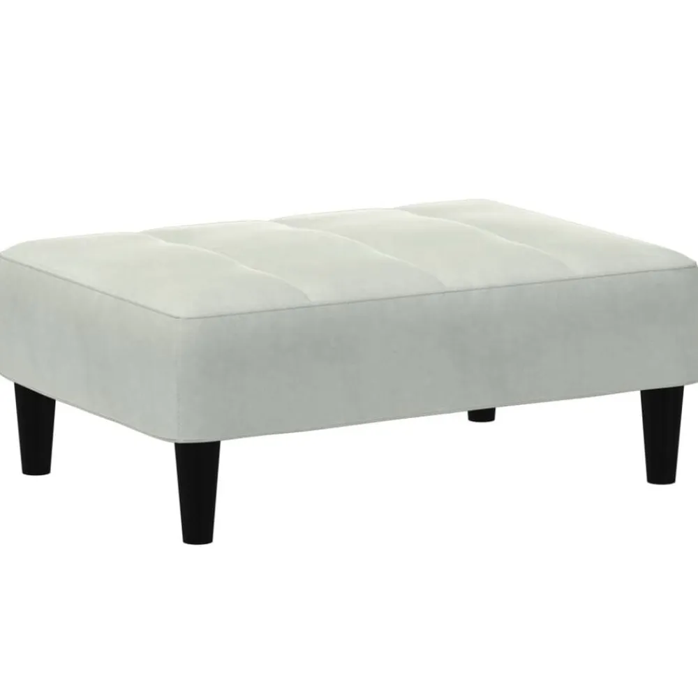 vidaXL Reposapiés de terciopelo 77x55x31 cm Gris claro Discount