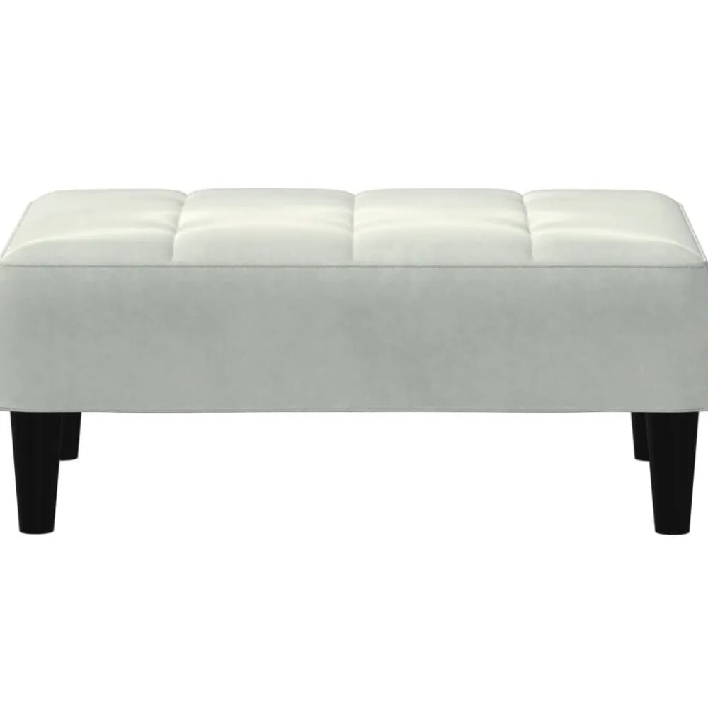 vidaXL Reposapiés de terciopelo 77x55x31 cm Gris claro Discount