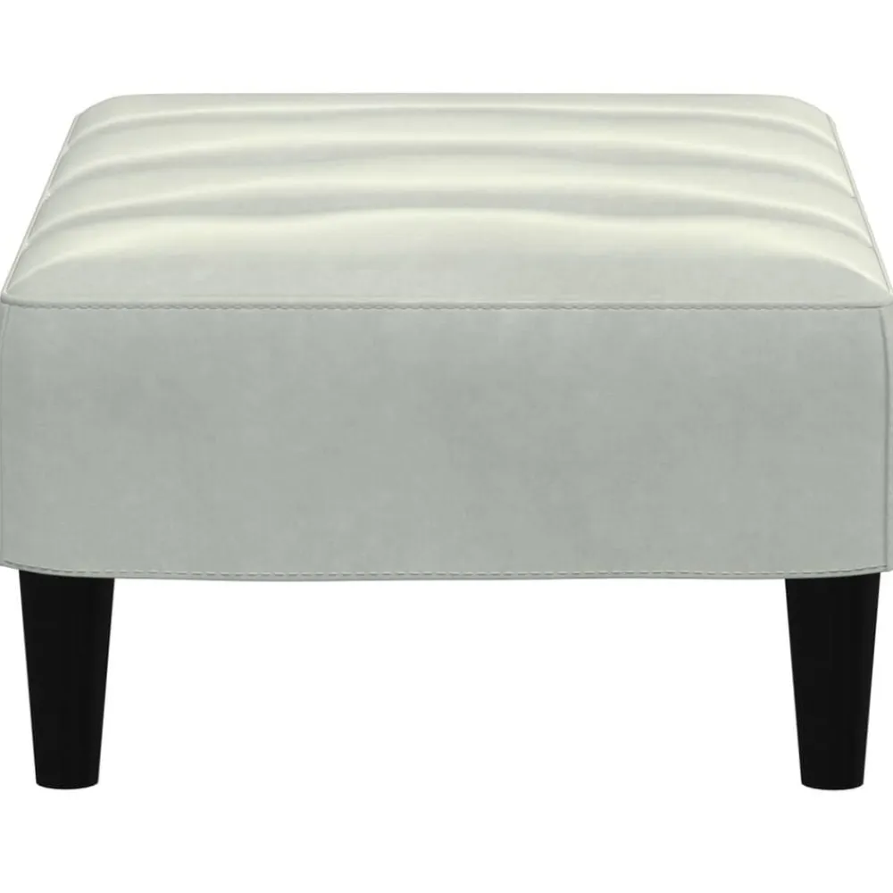 vidaXL Reposapiés de terciopelo 77x55x31 cm Gris claro Discount