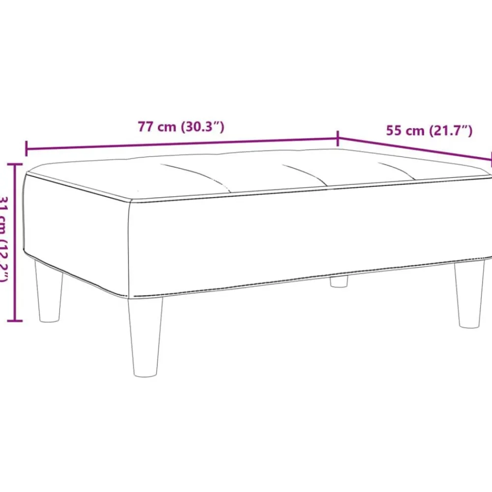 vidaXL Reposapiés de terciopelo 77x55x31 cm Gris claro Discount