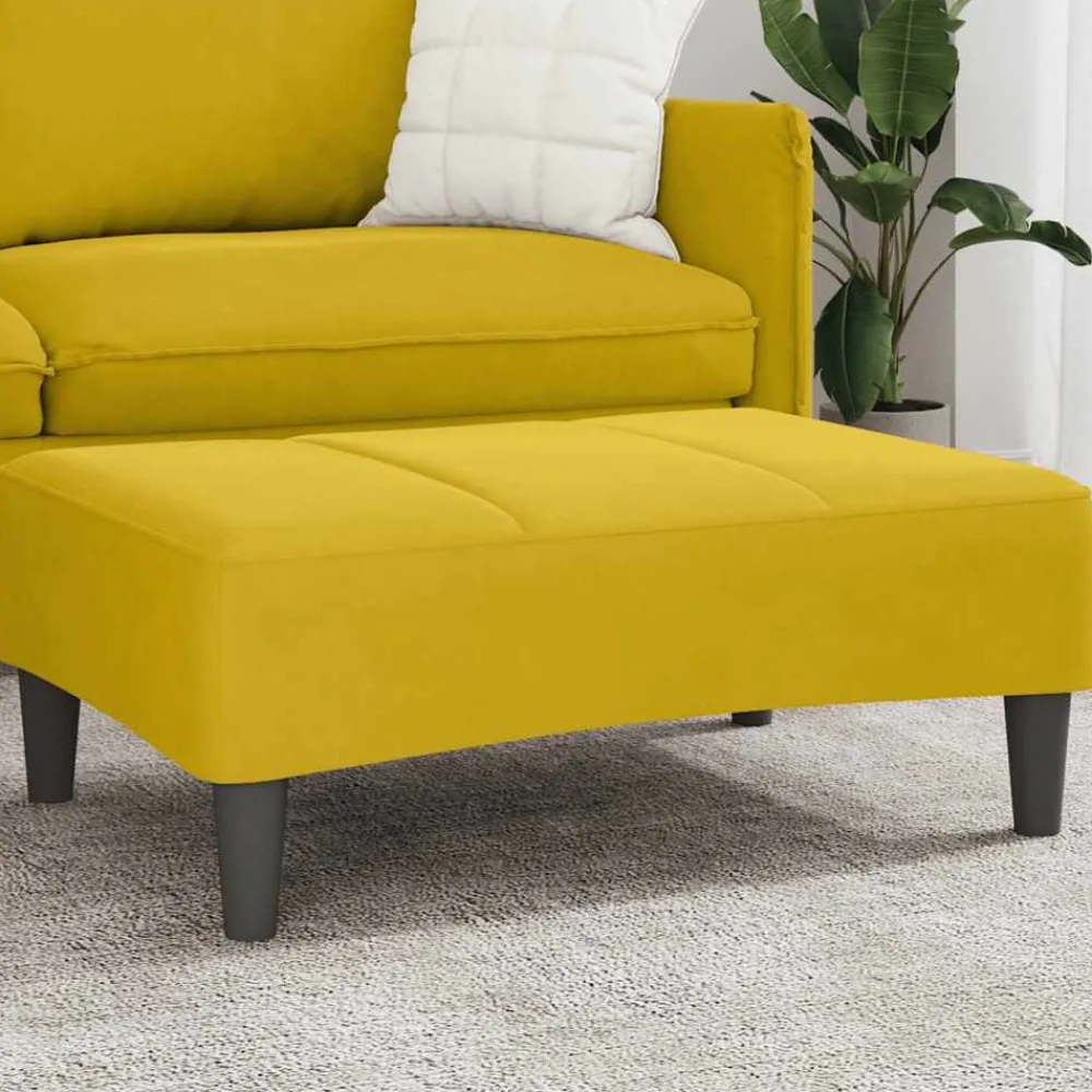 vidaXL Reposapiés de terciopelo 77x55x31 cm Amarillo Sale