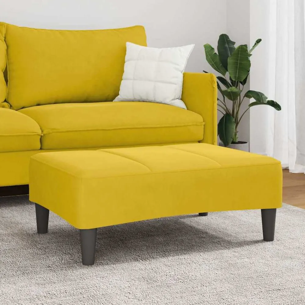 vidaXL Reposapiés de terciopelo 77x55x31 cm Amarillo Sale