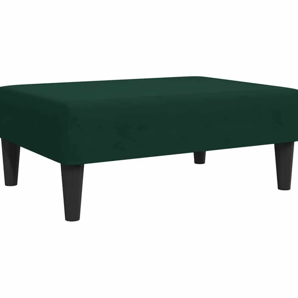 vidaXL Reposapiés de terciopelo 77x55x31 cm Verde oscuro Best