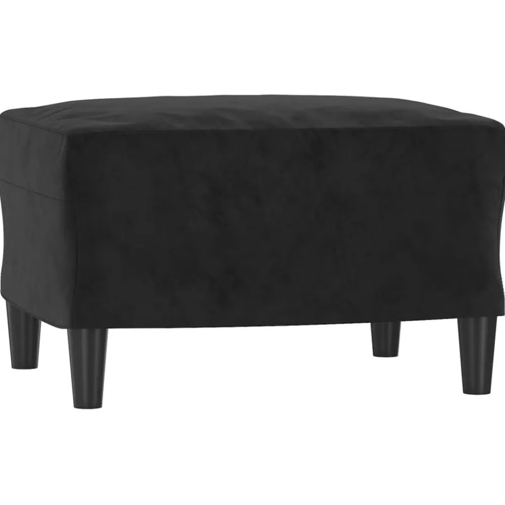 vidaXL Reposapiés de terciopelo 60x50x41 cm Negro Sale