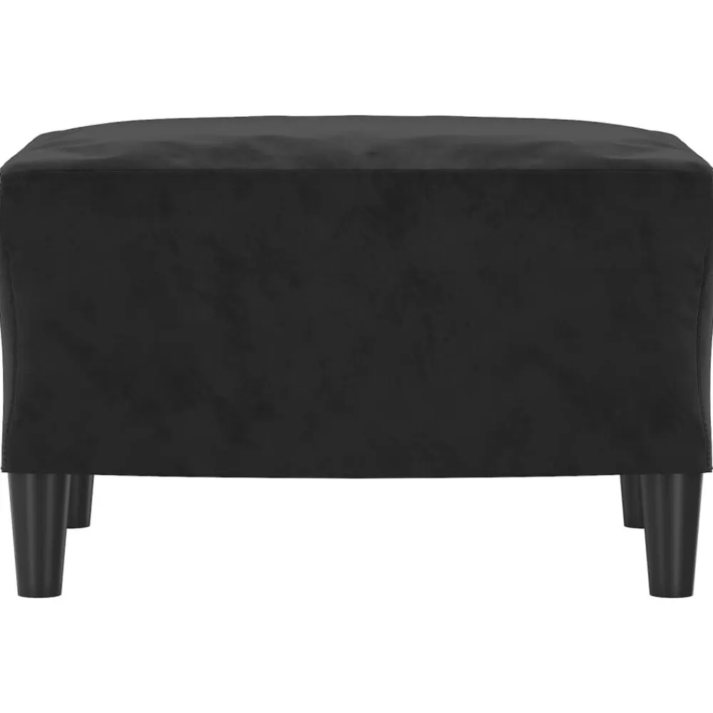 vidaXL Reposapiés de terciopelo 60x50x41 cm Negro Sale