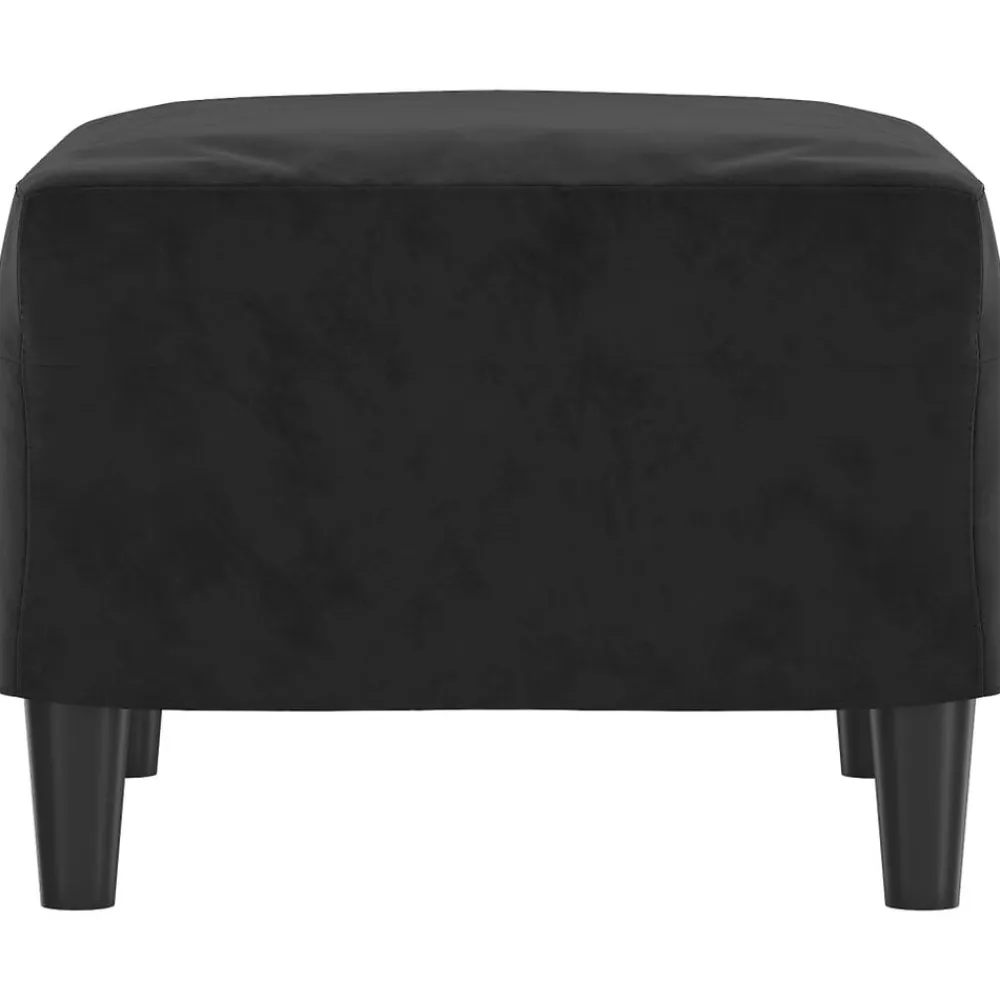 vidaXL Reposapiés de terciopelo 60x50x41 cm Negro Sale