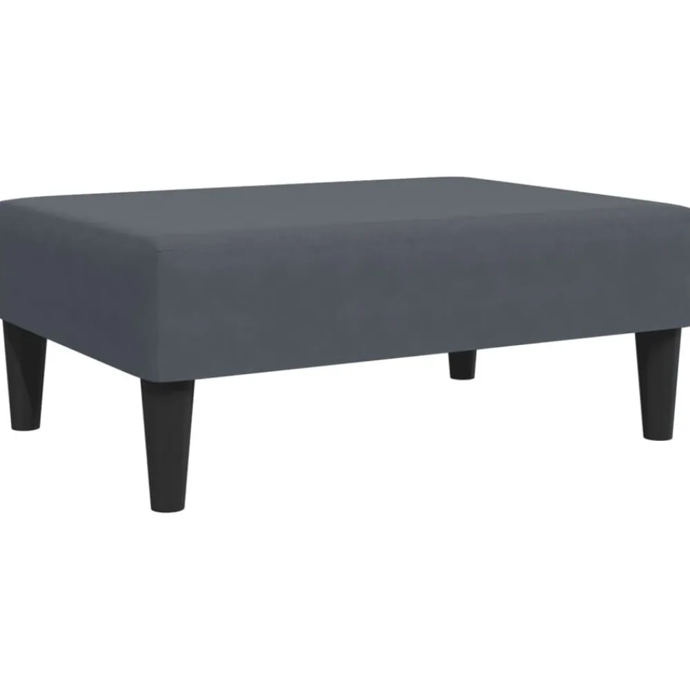 vidaXL Reposapiés de terciopelo 77x55x31 cm Gris oscuro New