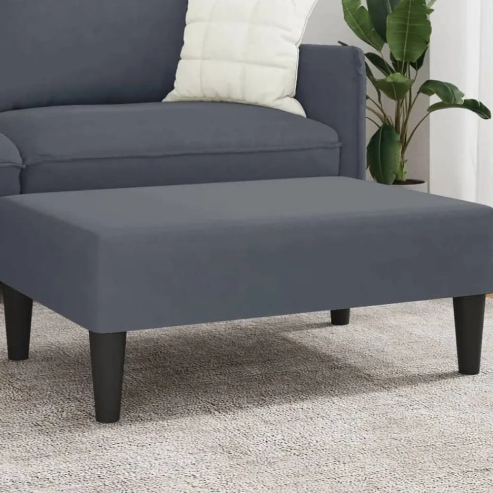 vidaXL Reposapiés de terciopelo 77x55x31 cm Gris oscuro New