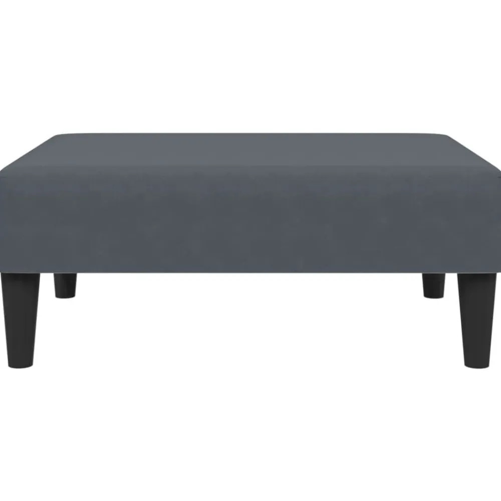 vidaXL Reposapiés de terciopelo 77x55x31 cm Gris oscuro New