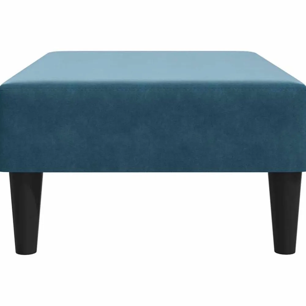 vidaXL Reposapiés de terciopelo 77x55x31 cm Azul Discount