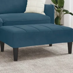 vidaXL Reposapiés de terciopelo 77x55x31 cm Azul Sale