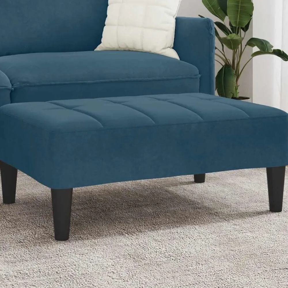 vidaXL Reposapiés de terciopelo 77x55x31 cm Azul Sale