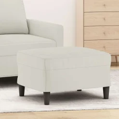 vidaXL Reposapiés de terciopelo 60x50x41 cm Crema New