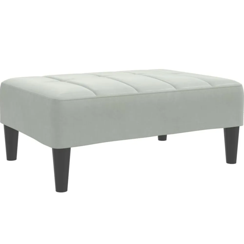 vidaXL Reposapiés de terciopelo 77x55x31 cm Gris claro Outlet