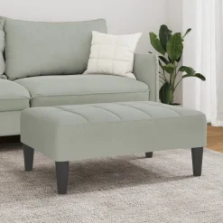 vidaXL Reposapiés de terciopelo 77x55x31 cm Gris claro Outlet