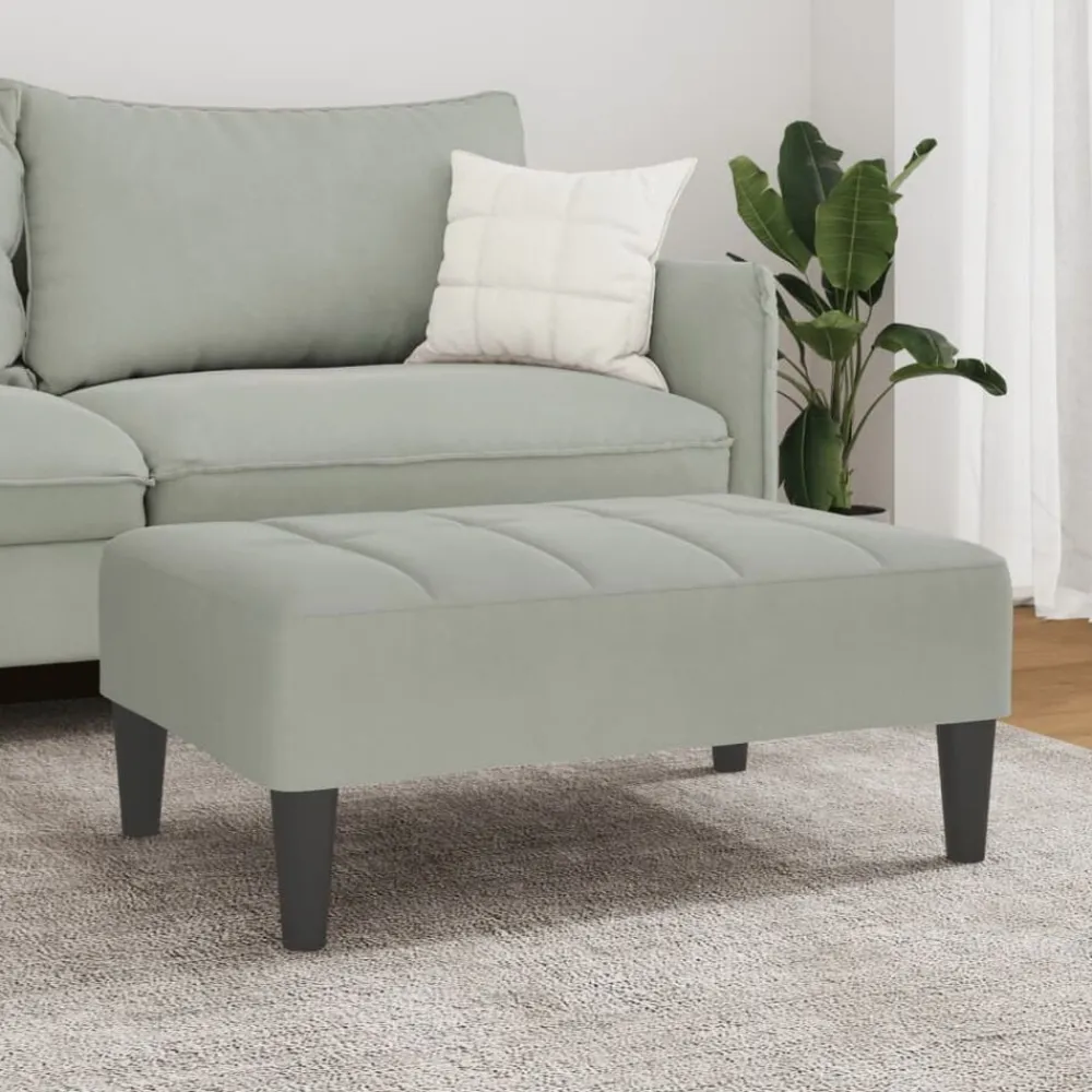 vidaXL Reposapiés de terciopelo 77x55x31 cm Gris claro Outlet