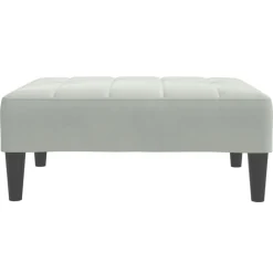 vidaXL Reposapiés de terciopelo 77x55x31 cm Gris claro Outlet