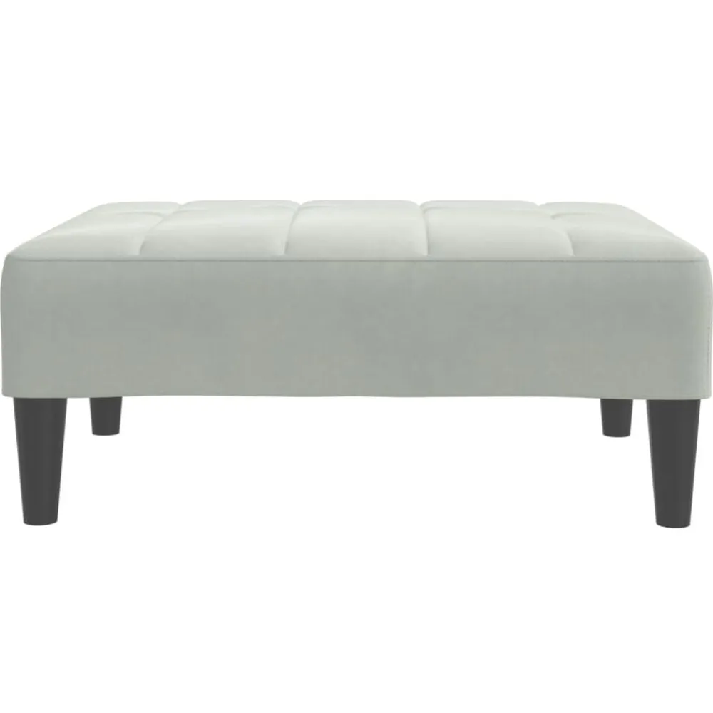 vidaXL Reposapiés de terciopelo 77x55x31 cm Gris claro Outlet